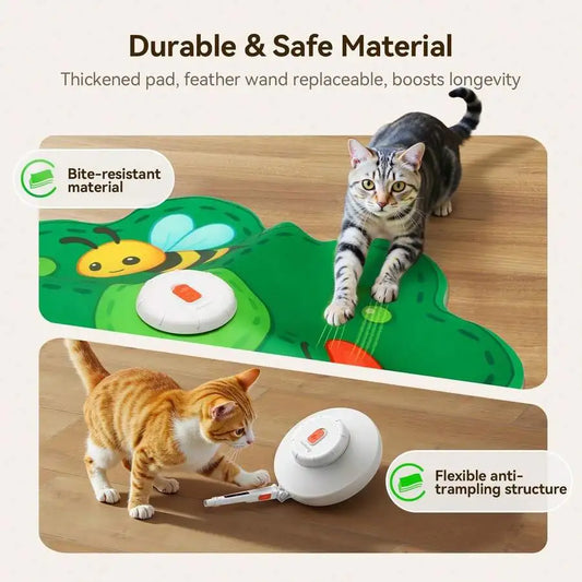 Rechargeable Interactive Cat Toy With Movable LED Dot Feather Wand