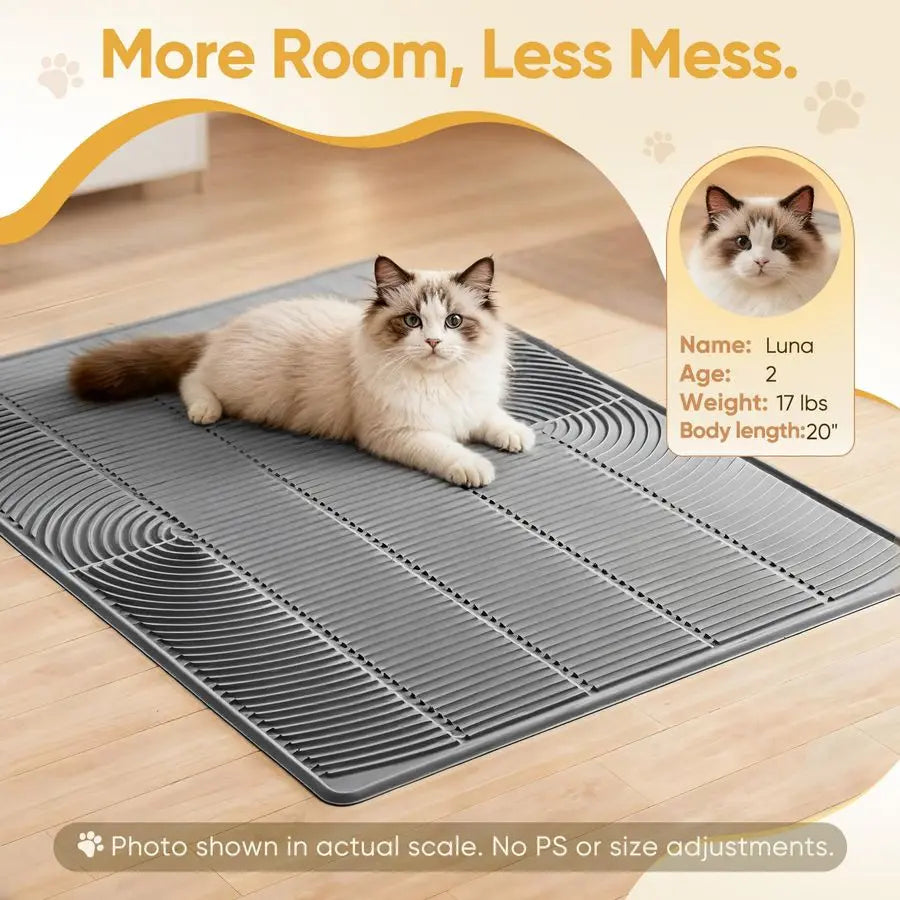XMSJ Cat Litter Mat Silicone Waterproof Non Slip Trapping