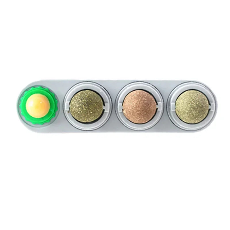 Rotating Catnip Silver Vine Toy for Dental Health Wall Mounted