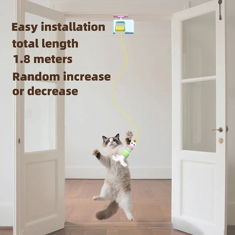 Booteely Cat Toy Swing Sticky Disc With Bell Teasing Rope