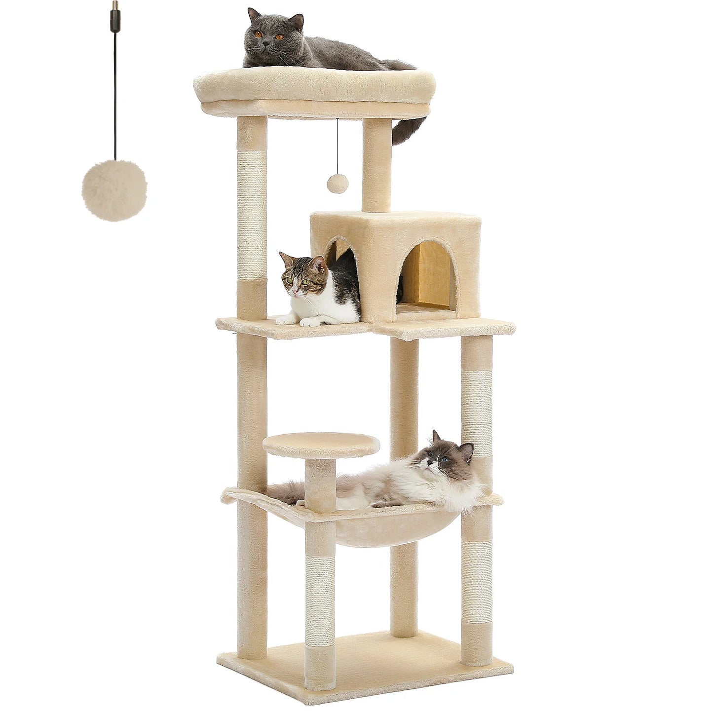 PAWZ Road Five Level Indoor Cat Tree Tower With Hammock