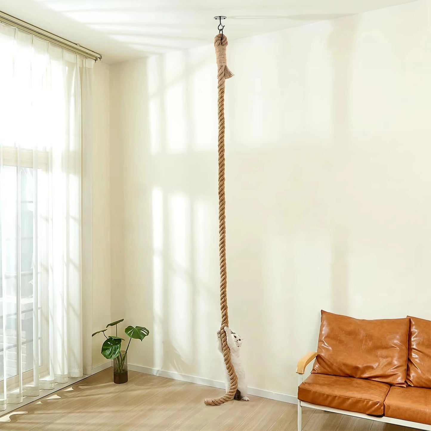Indoor Cat Sisal Climbing Rope Wall Mounted Scratching Post