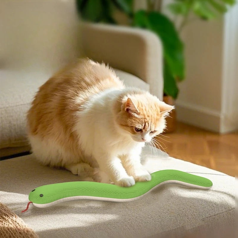 Cat Toy Snake Interactive Plush Chew Toy For Kitten Teeth