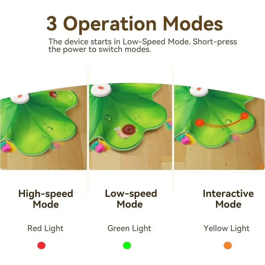 Rechargeable Interactive Cat Toy With Movable LED Dot Feather Wand