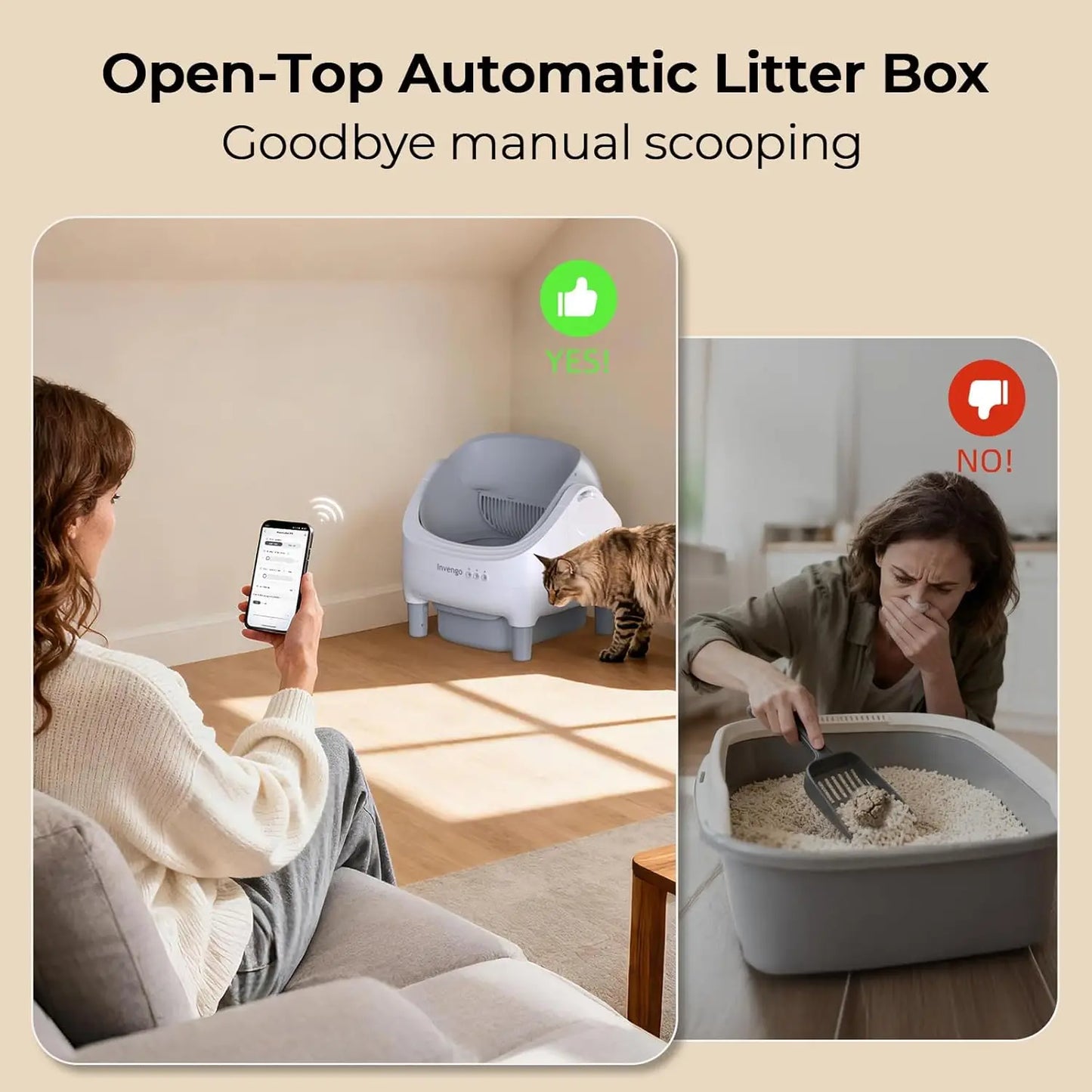 Automatic Cat Litter Box Self Cleaning With App Control