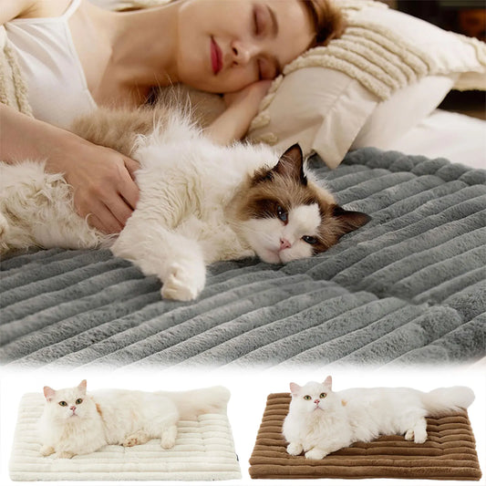 Self-Warming Pet Mat Ultra Soft Washable Fleece Bed For Pets