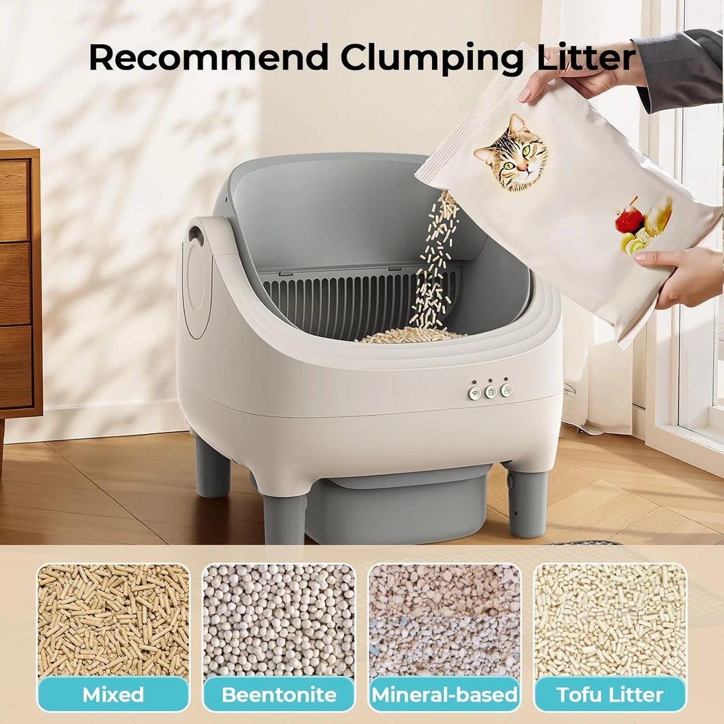 Automatic Cat Litter Box Self Cleaning With App Control