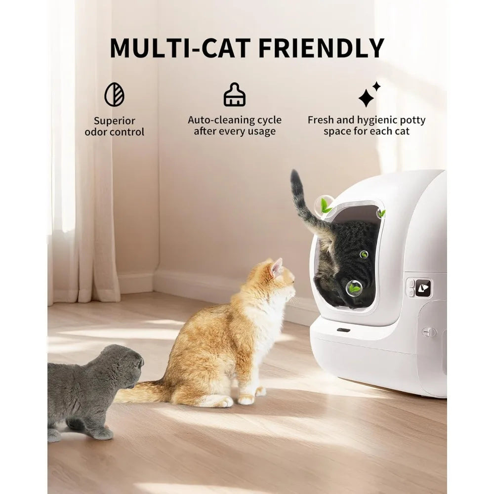 Automatic Self-Cleaning Cat Litter Box With App Control And Sensors