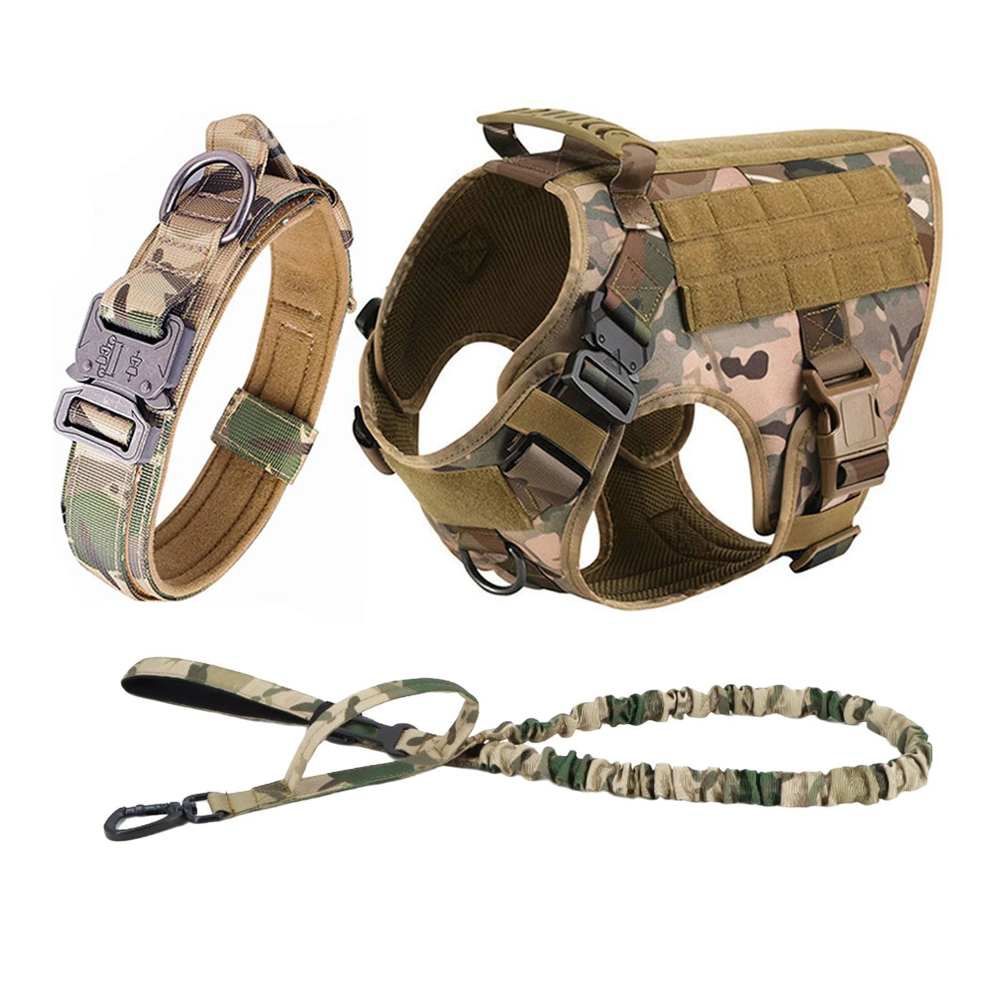 Rugged Tactical Dog Harness Vest With Molle Pouches For Dogs