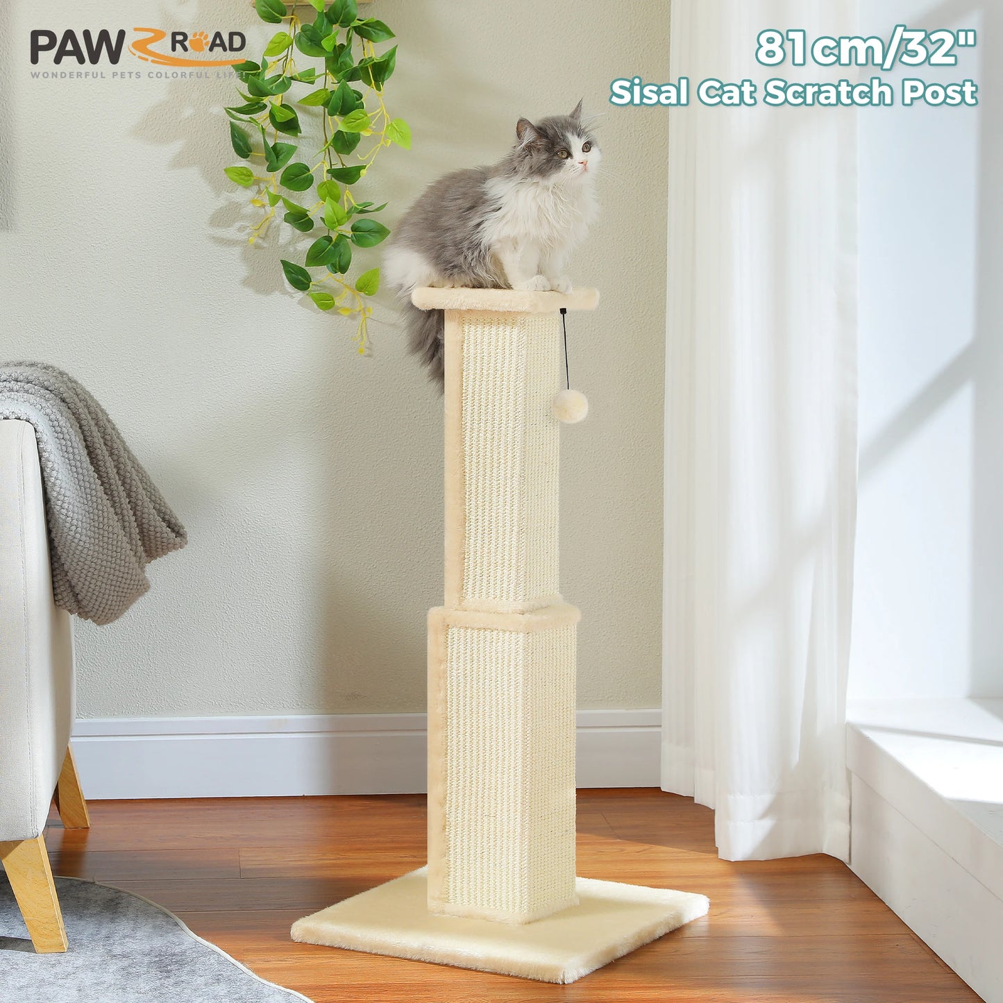PAWZ Road Cat Scratching Post Indoor Durable Sisal Ball Toy