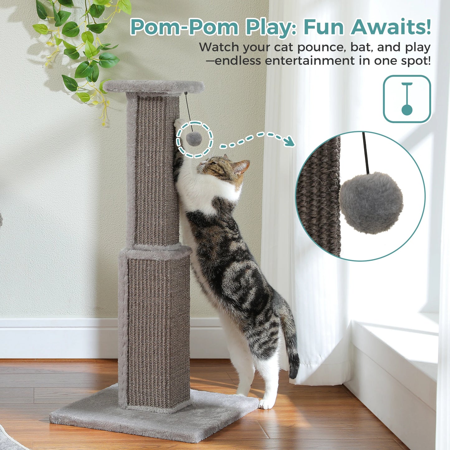 PAWZ Road Cat Scratching Post Indoor Durable Sisal Ball Toy