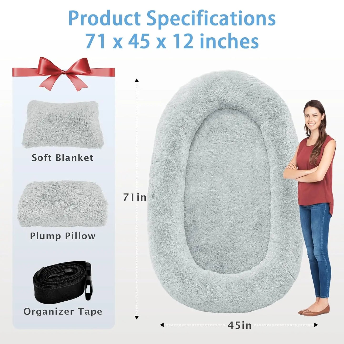 Memory Foam Bed For People And Pets Washable And Waterproof