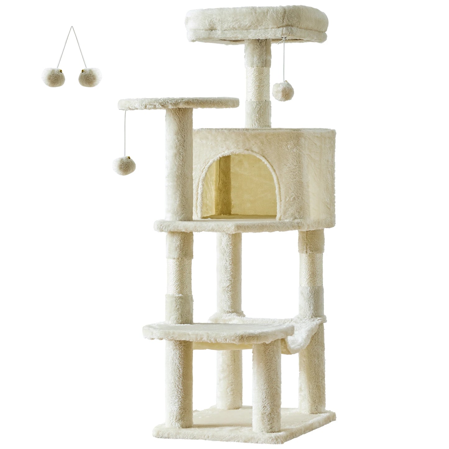 JHK Cat Tree Multi Level Tower With Sisal Scratching Posts