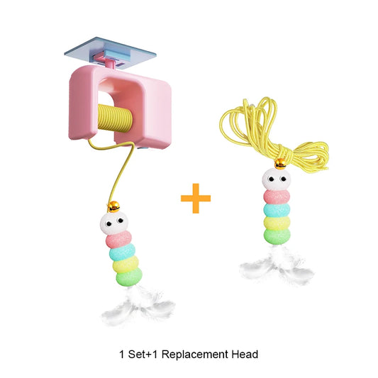Booteely Cat Toy Swing Sticky Disc With Bell Teasing Rope