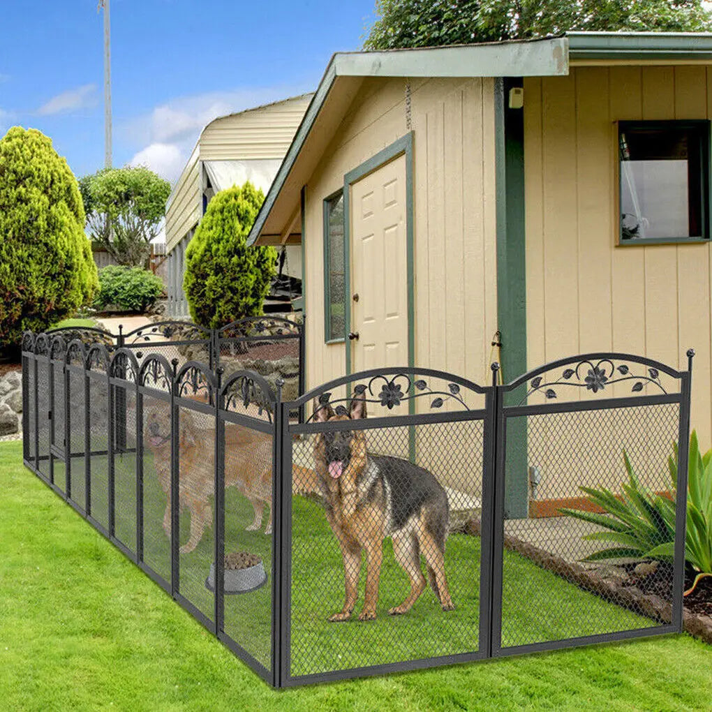BINGOPAW Metal Dog Playpen Foldable Heavy Duty Whelping Fence