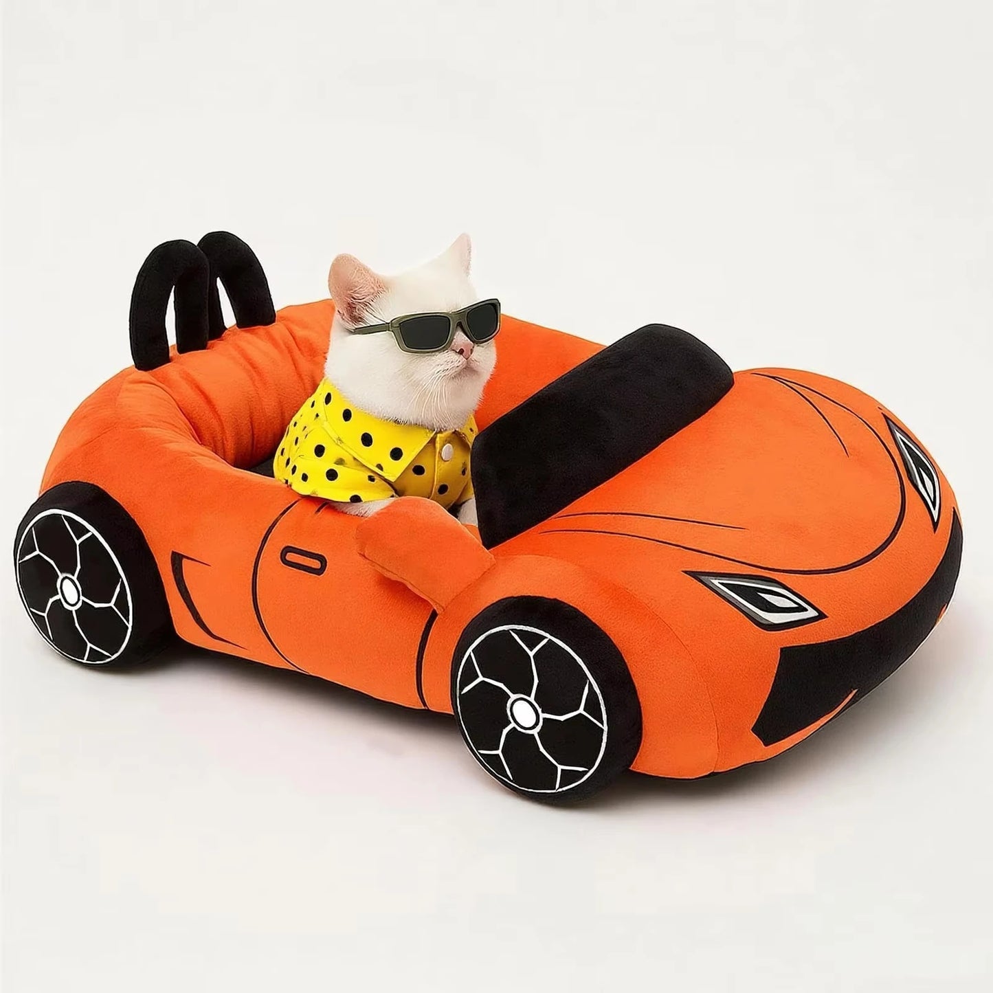 CWV Washable Supercar Cat Bed With Pillow And Coral Fleece