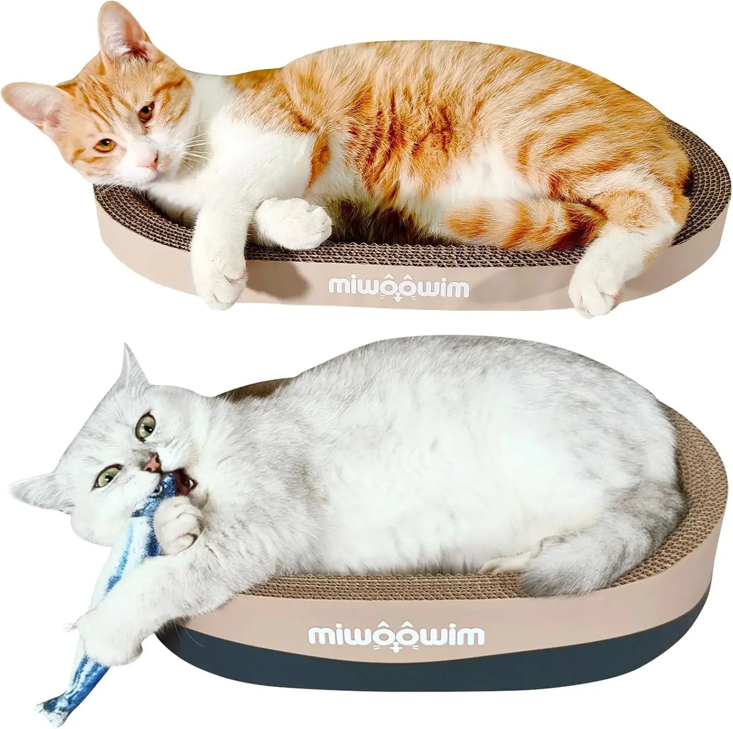 Cat Scratcher Set Cardboard Oval Beds For Indoor Cats