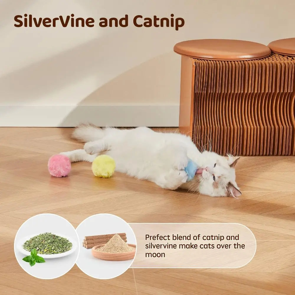 Chirping Cat Toys Balls With Catnip 3 Pack Interactive