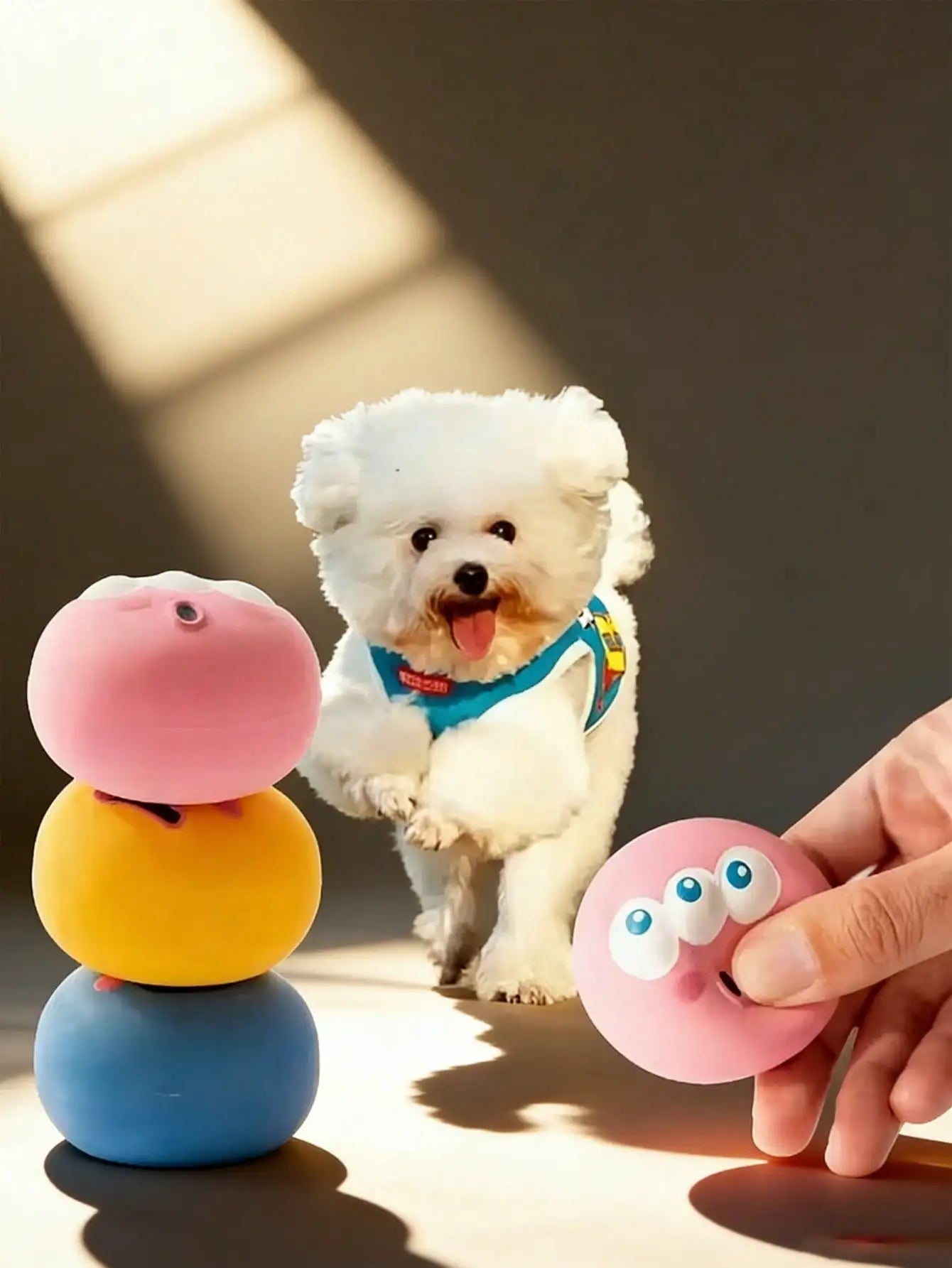 Squeaky Dog Dental Cleaning Ball Interactive Training Toy