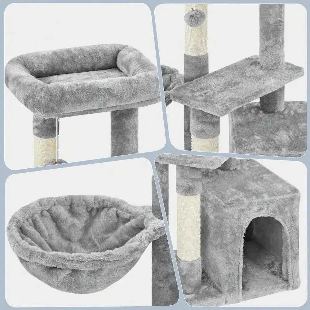 Cat Tower With Plush Cover, Condo, Platform And Basket