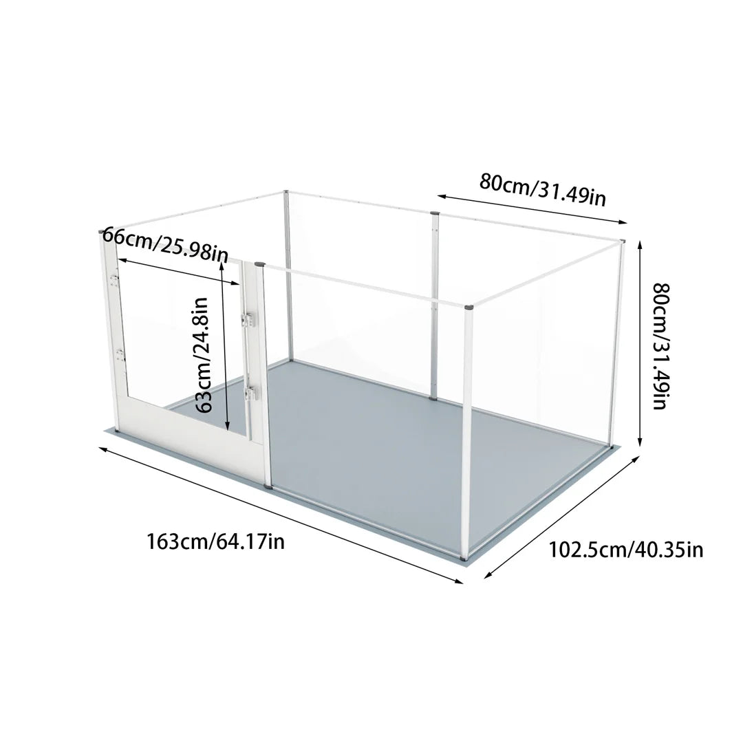BINGOPAW Indoor Pet Whelping Pen Clear Acrylic Playpen Waterproof Pad
