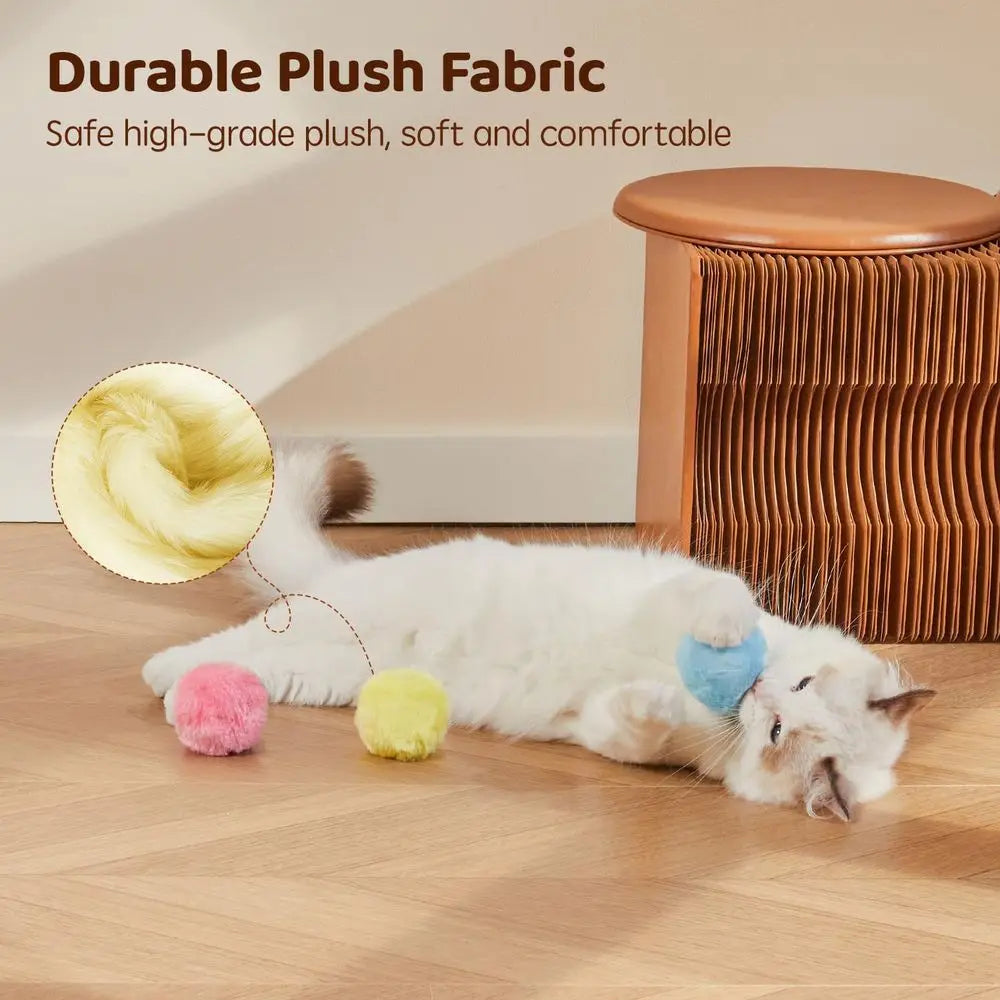 Chirping Cat Toys Balls With Catnip 3 Pack Interactive