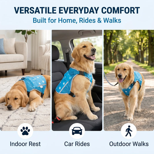 Dog Cooling Vest Harness Jacket With Freeze Activated Packs