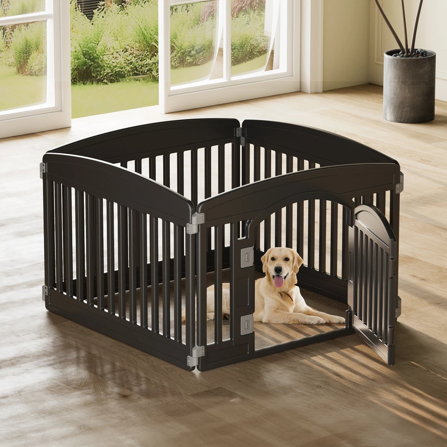 JHK Plastic Dog Playpen Durable Expandable Indoor Outdoor Pet Fence