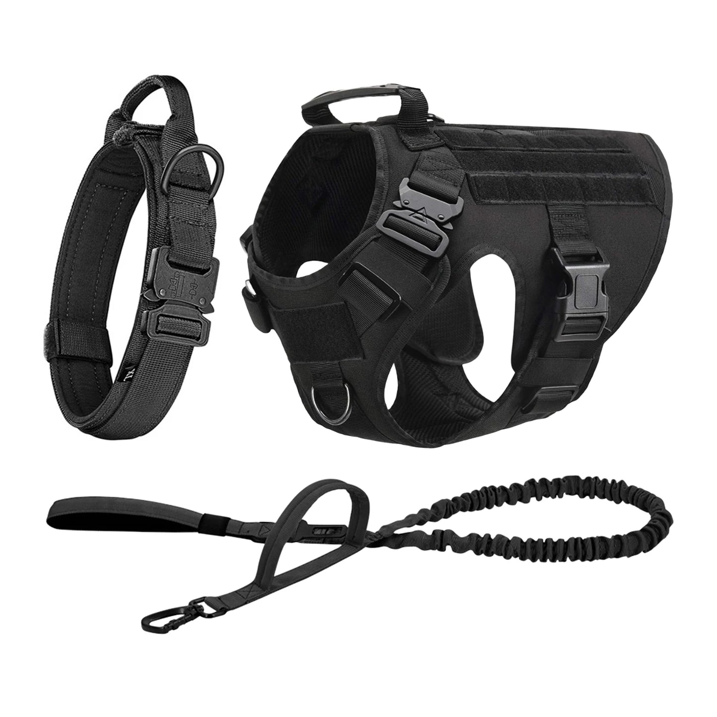 Rugged Tactical Dog Harness Vest With Molle Pouches For Dogs