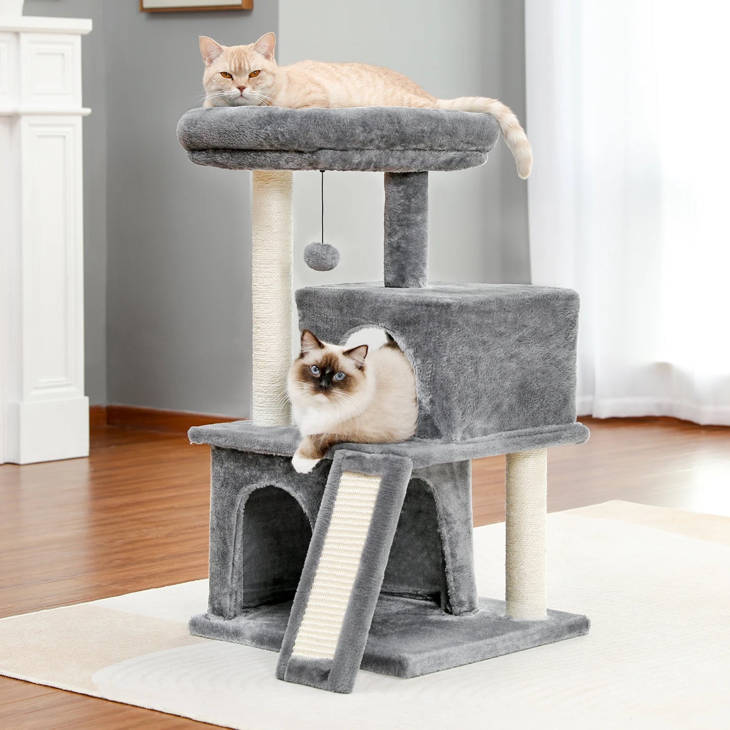 PAWZ Road Cat Tree With Condos And Sisal Scratching Pad