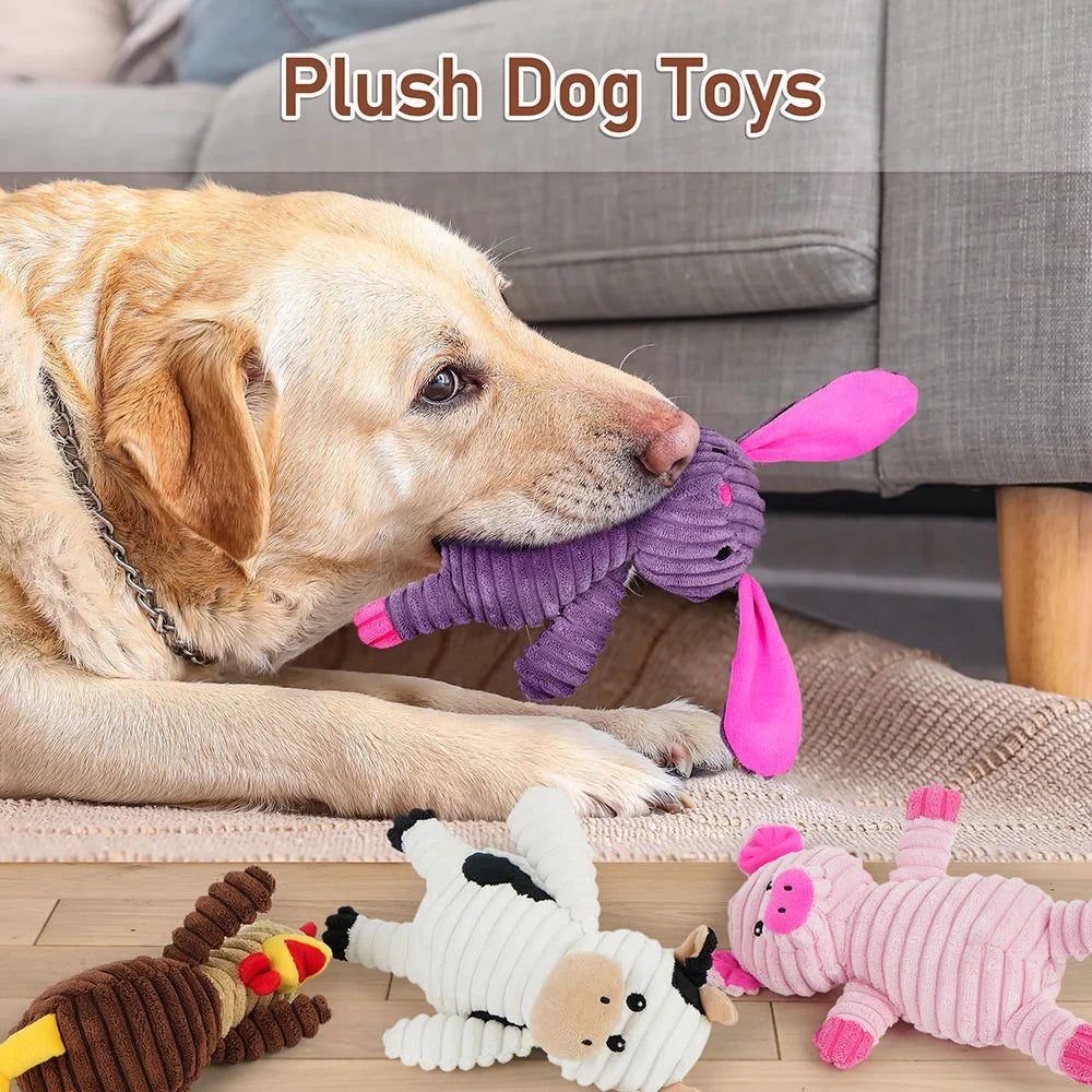 Premium Plush Squeaky Dog Toys Assortment Pack For Pets