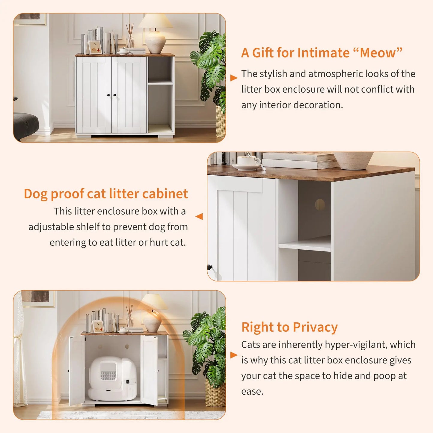 HiMISS Cat Litter Enclosure For Litter Robot 3 4 With Litter Collector