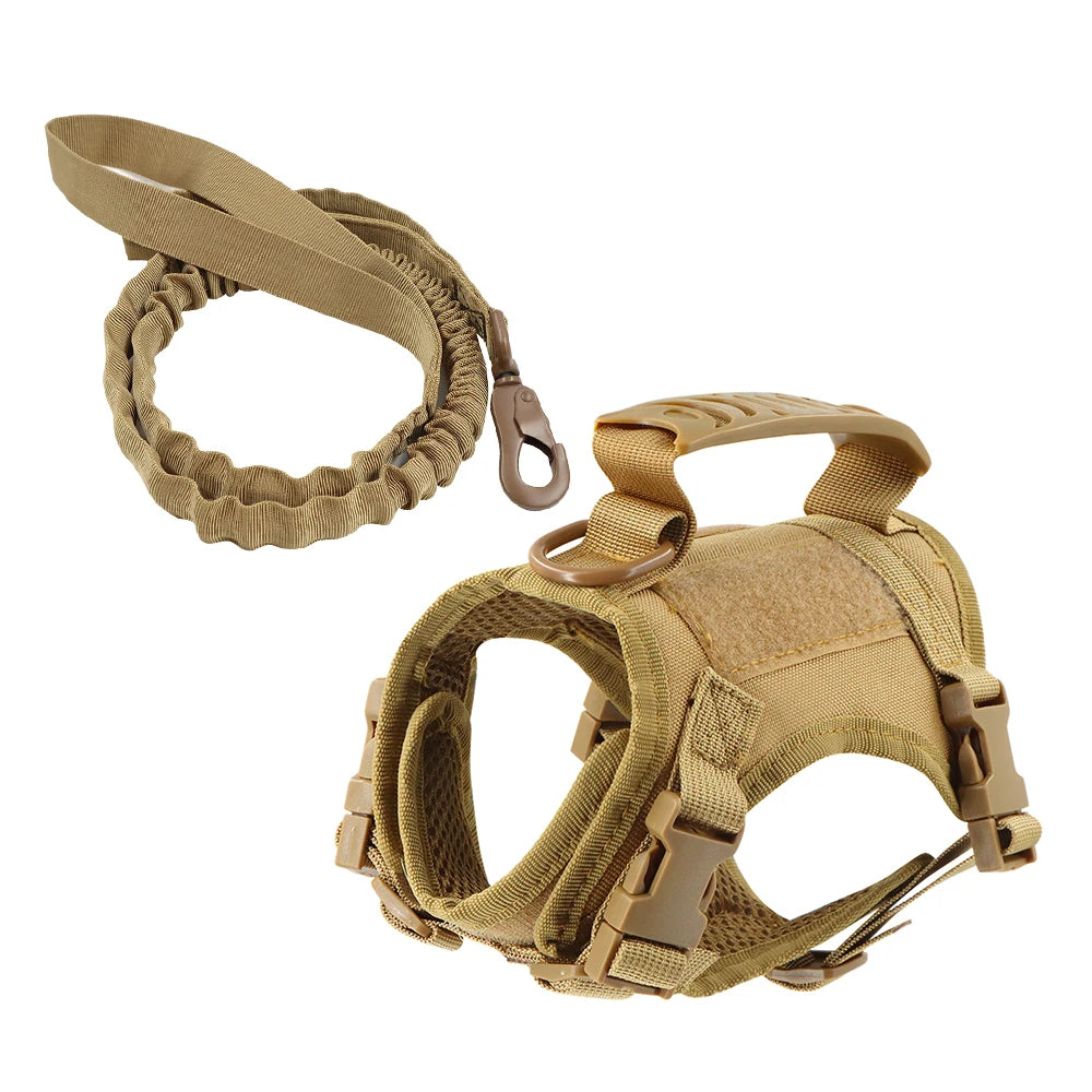 PETRAVEL Tactical Puppy Harness Leash Set For Small Dogs