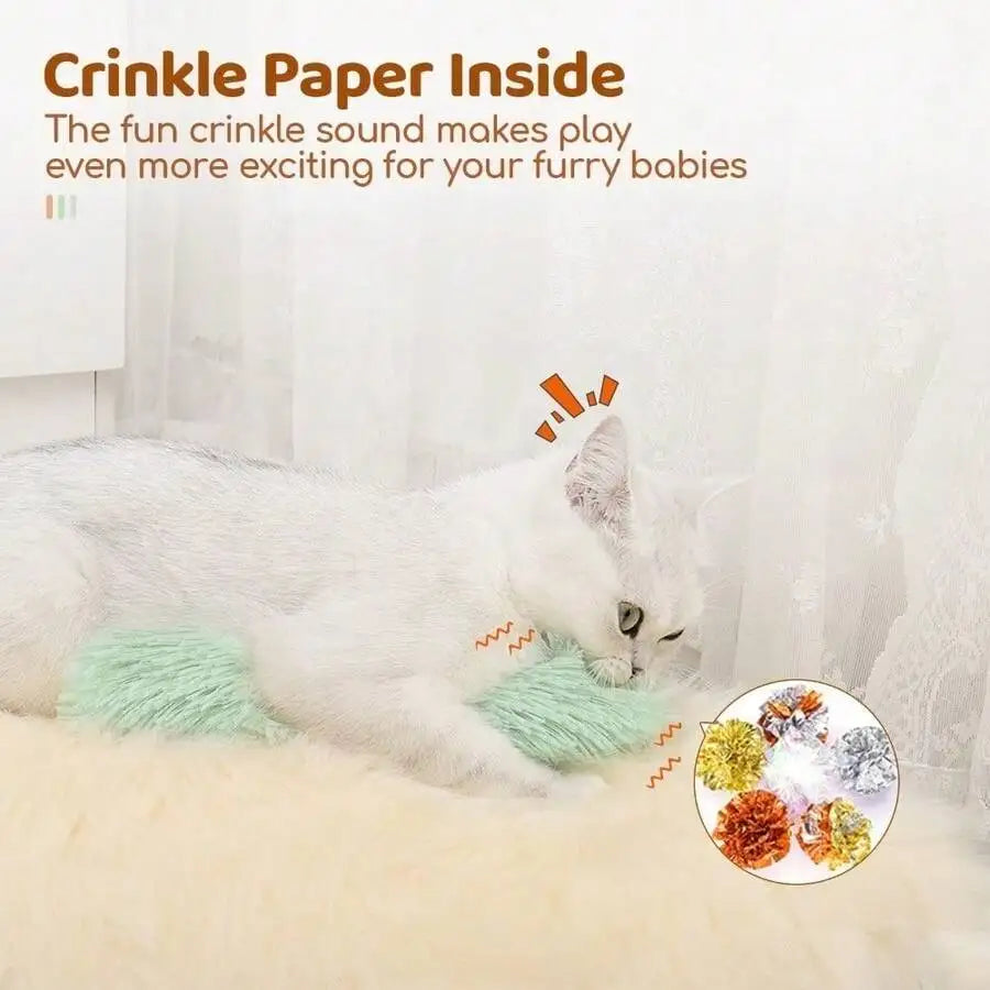 Premium Soft Plush Cat Toy Set 3 Pack Kicker Catnip