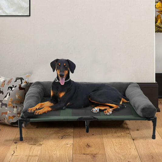 BINGOPAW Elevated Pet Bed Lounger With Detachable Bolster