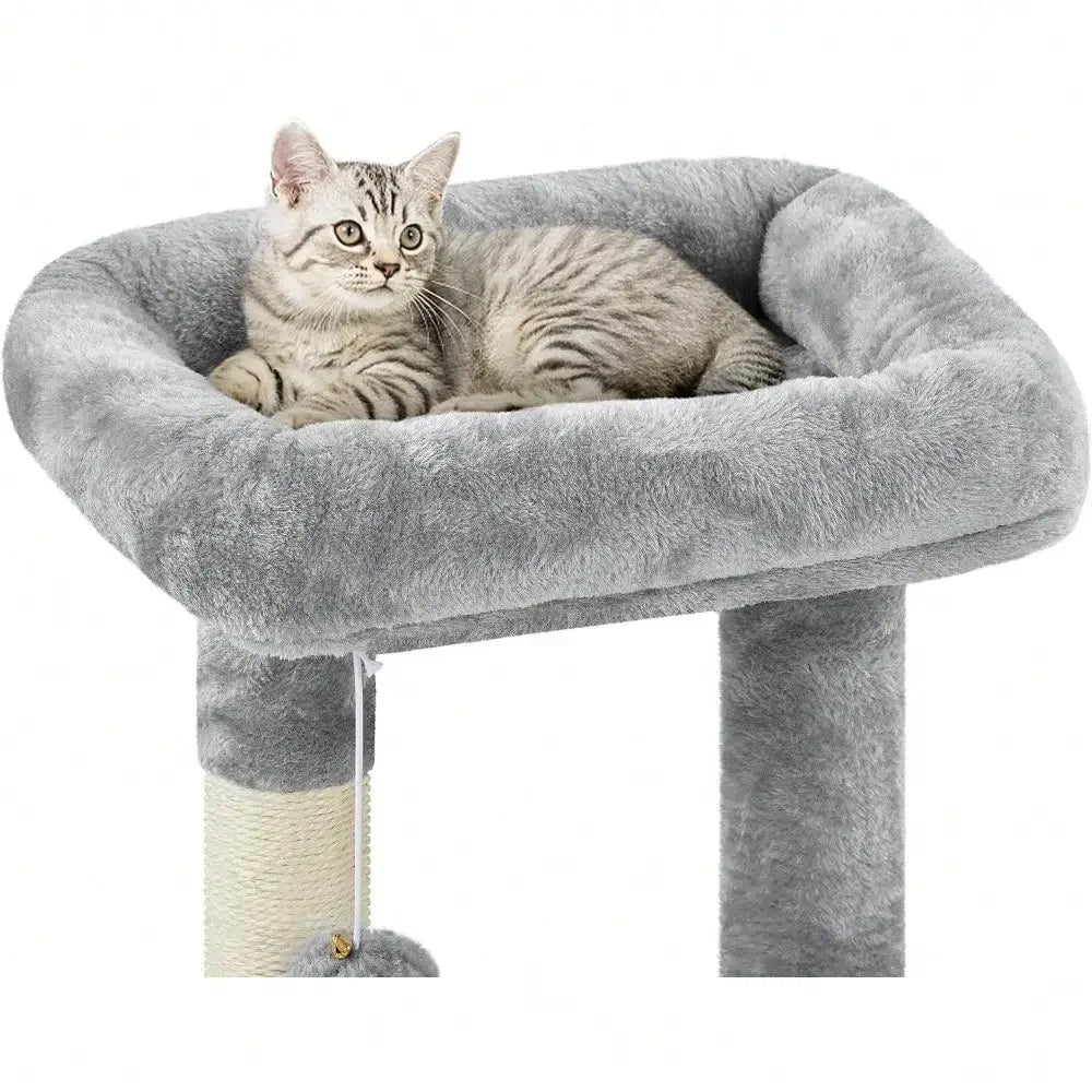 Cat Tower With Plush Cover, Condo, Platform And Basket