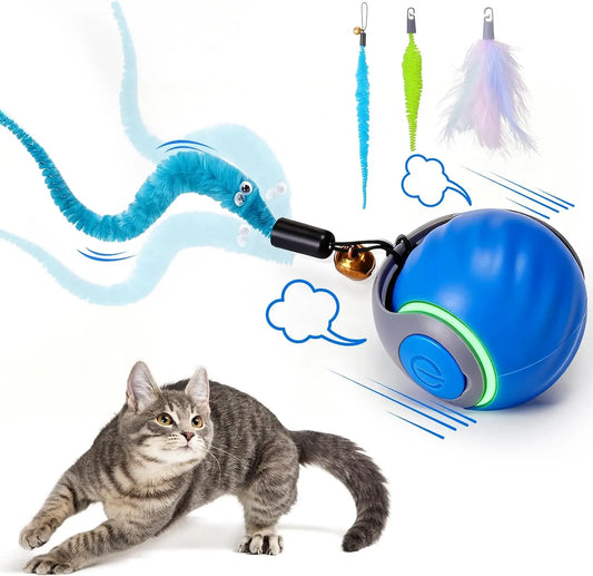 Interactive Cat Toy Ball Indoor Cats Three Tails Two Speeds