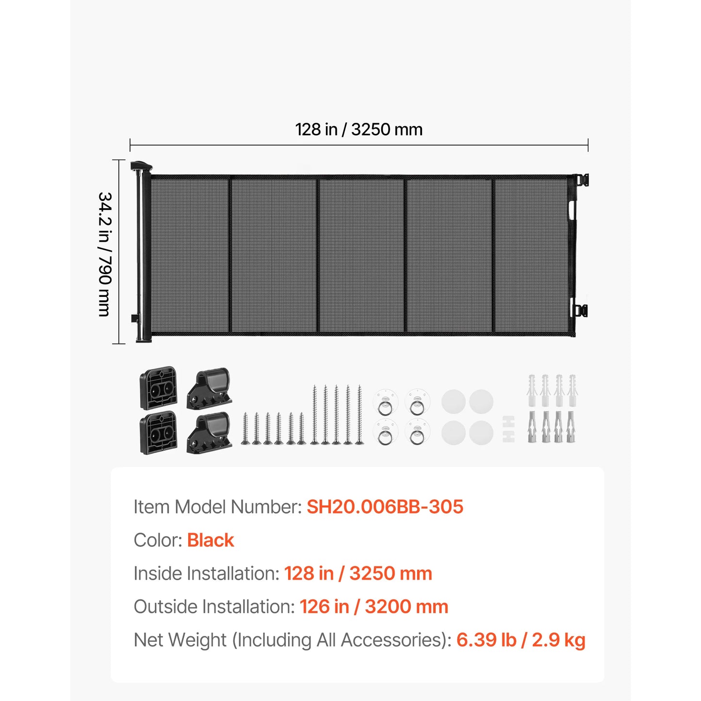 SucceBuy Retractable Baby Gate With Walk Through Safety Lock