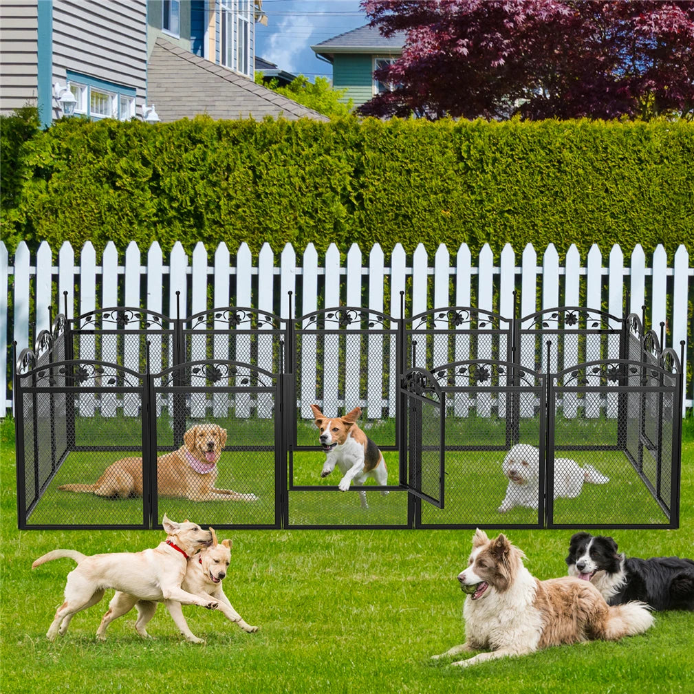 BINGOPAW Metal Dog Playpen Foldable Heavy Duty Whelping Fence