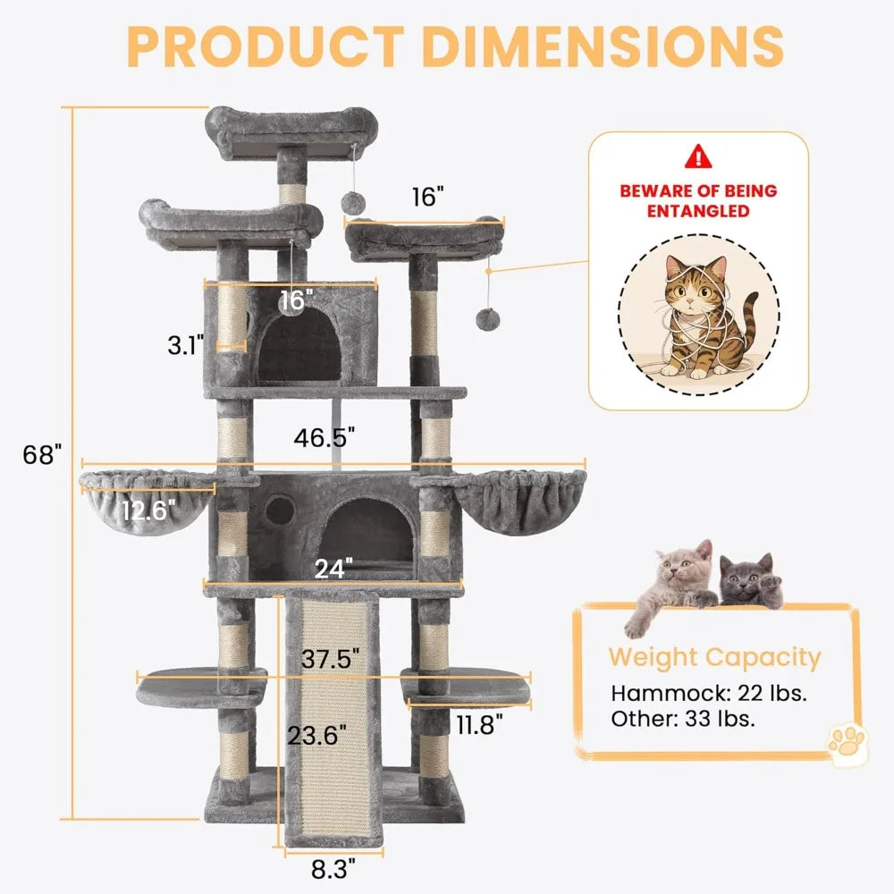 Large Cat Tree Condo And Scratching Posts For Big Cats