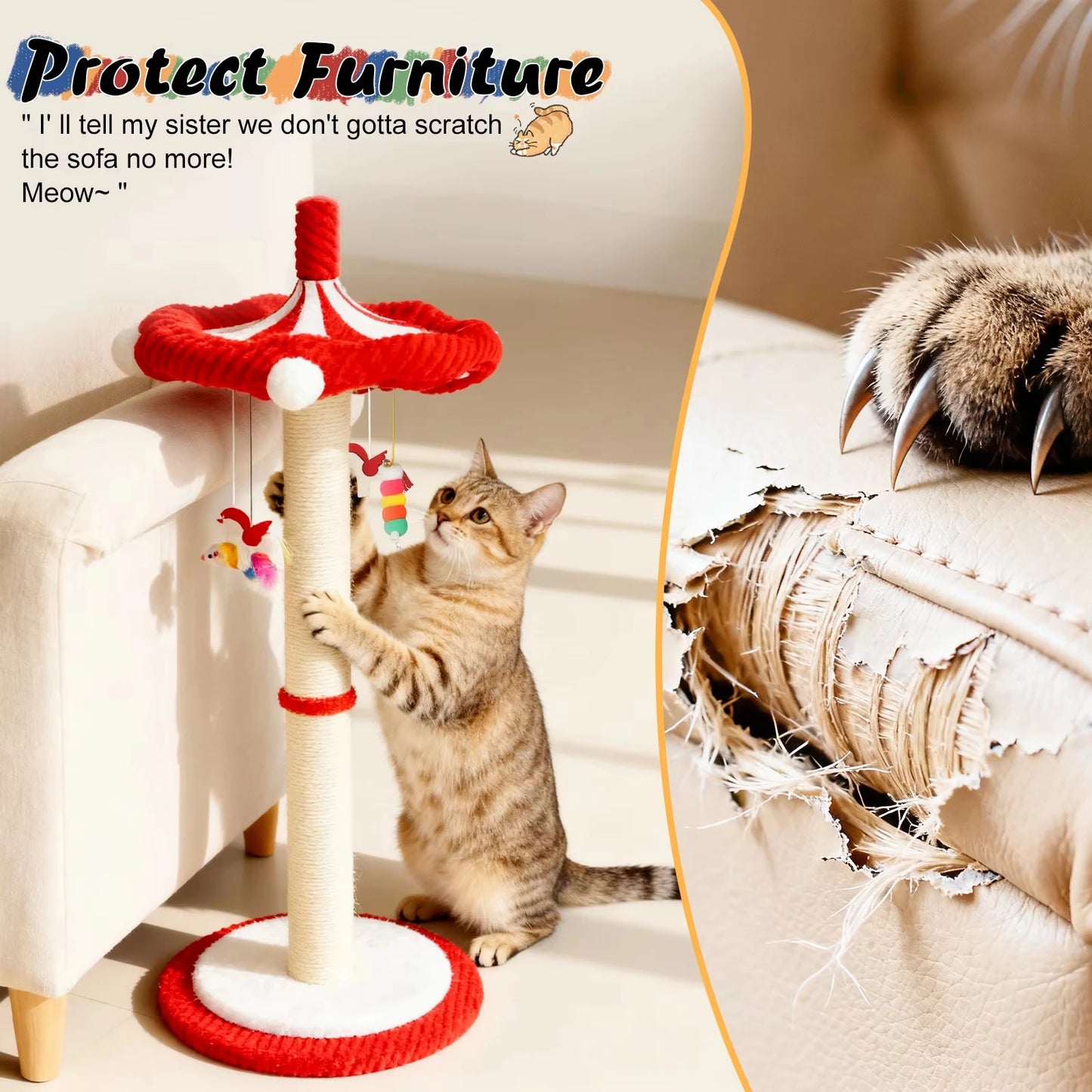 CWV Interactive Cat Tree With Rotating Feather Teaser Post