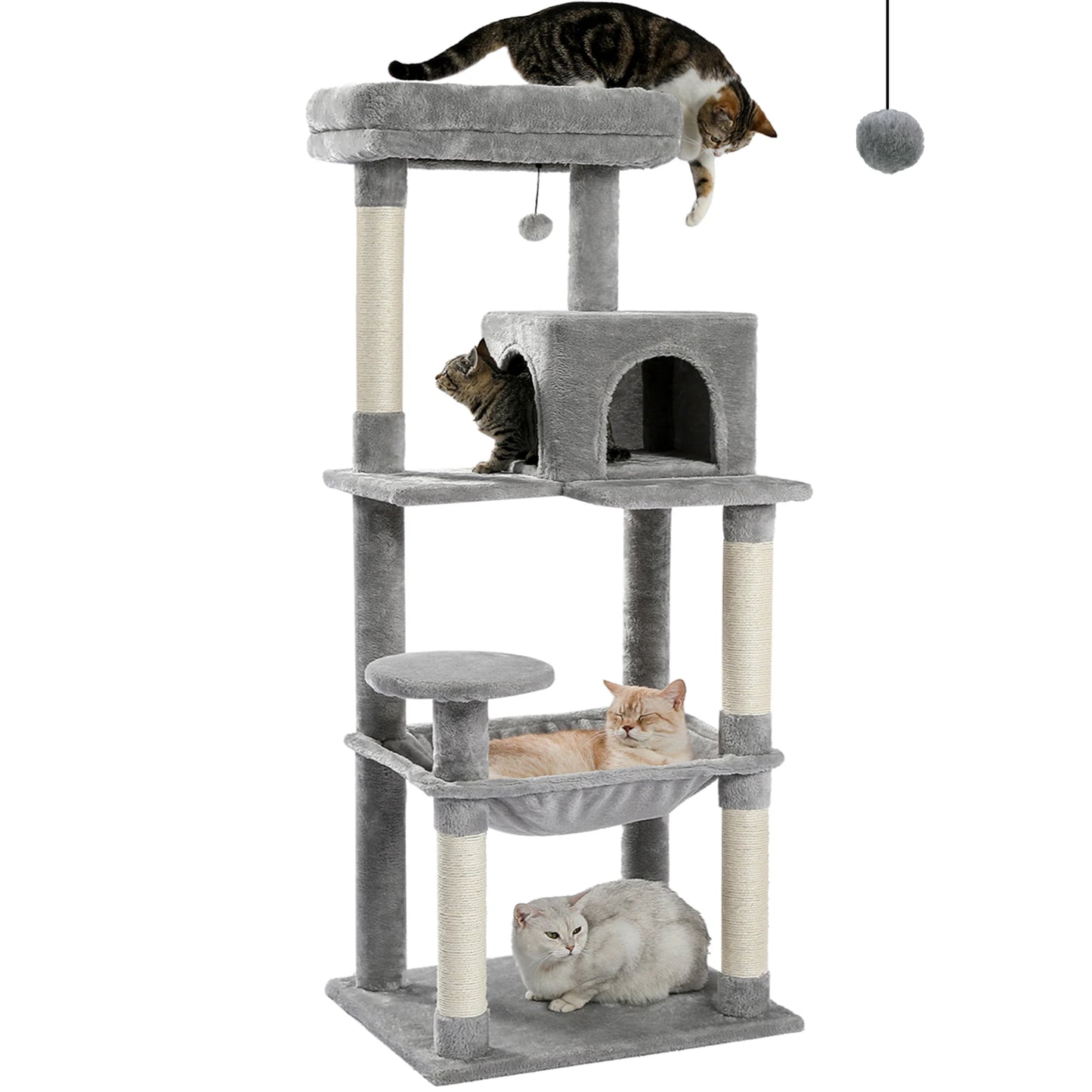 PAWZ Road Five Level Indoor Cat Tree Tower With Hammock