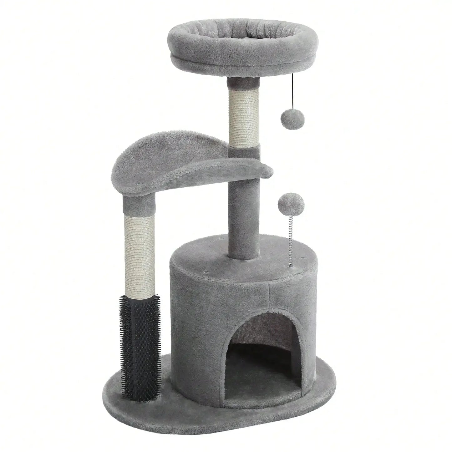 Cat Tree Tower With Self Groomer And Sisal Scratching Post