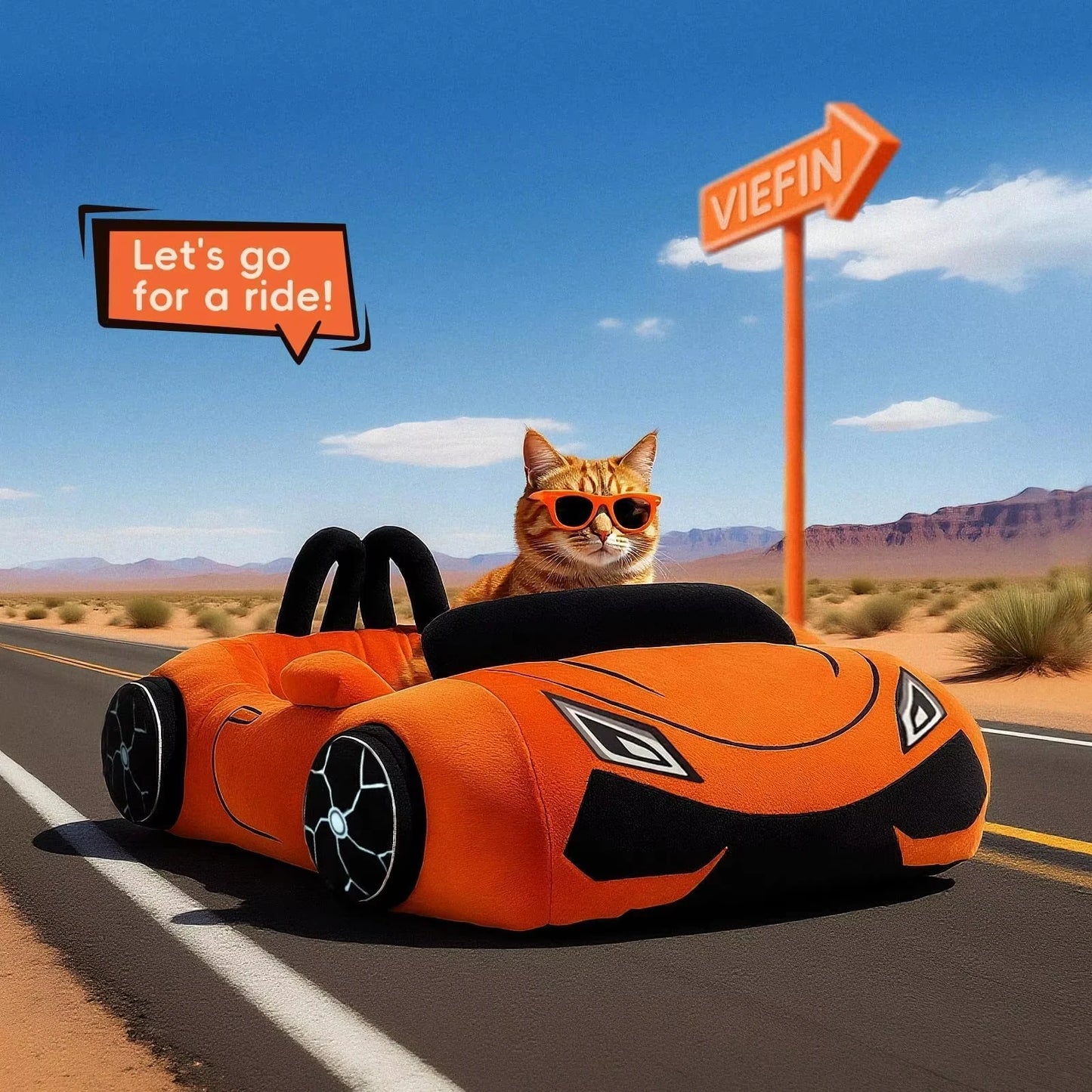 CWV Washable Supercar Cat Bed With Pillow And Coral Fleece